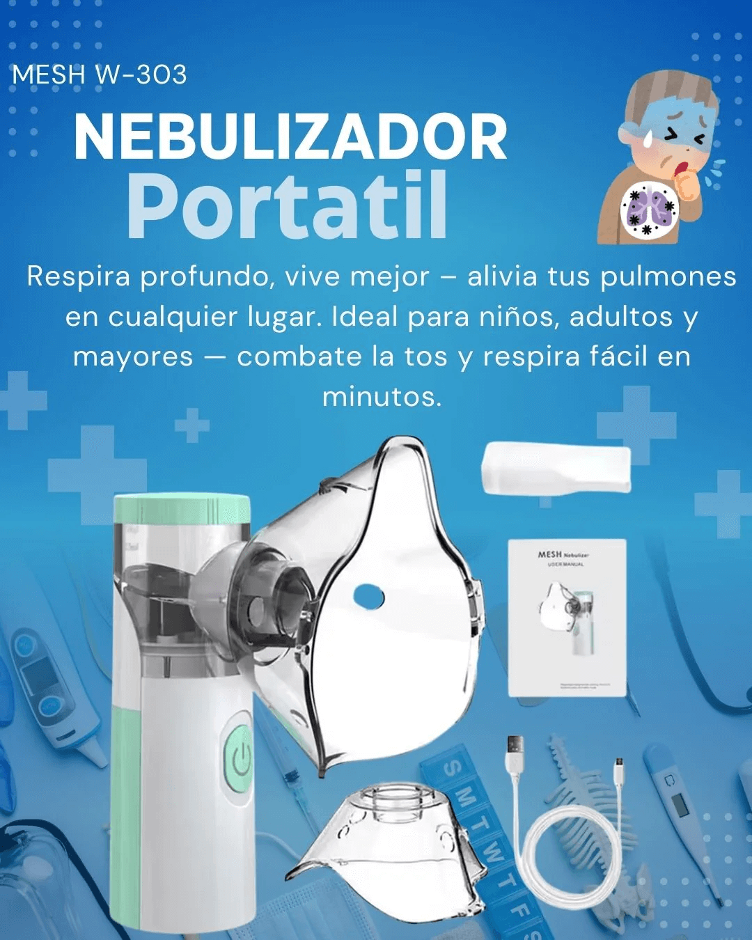 Nebuluz-Nebulizador Portátil Niños y Adultos
