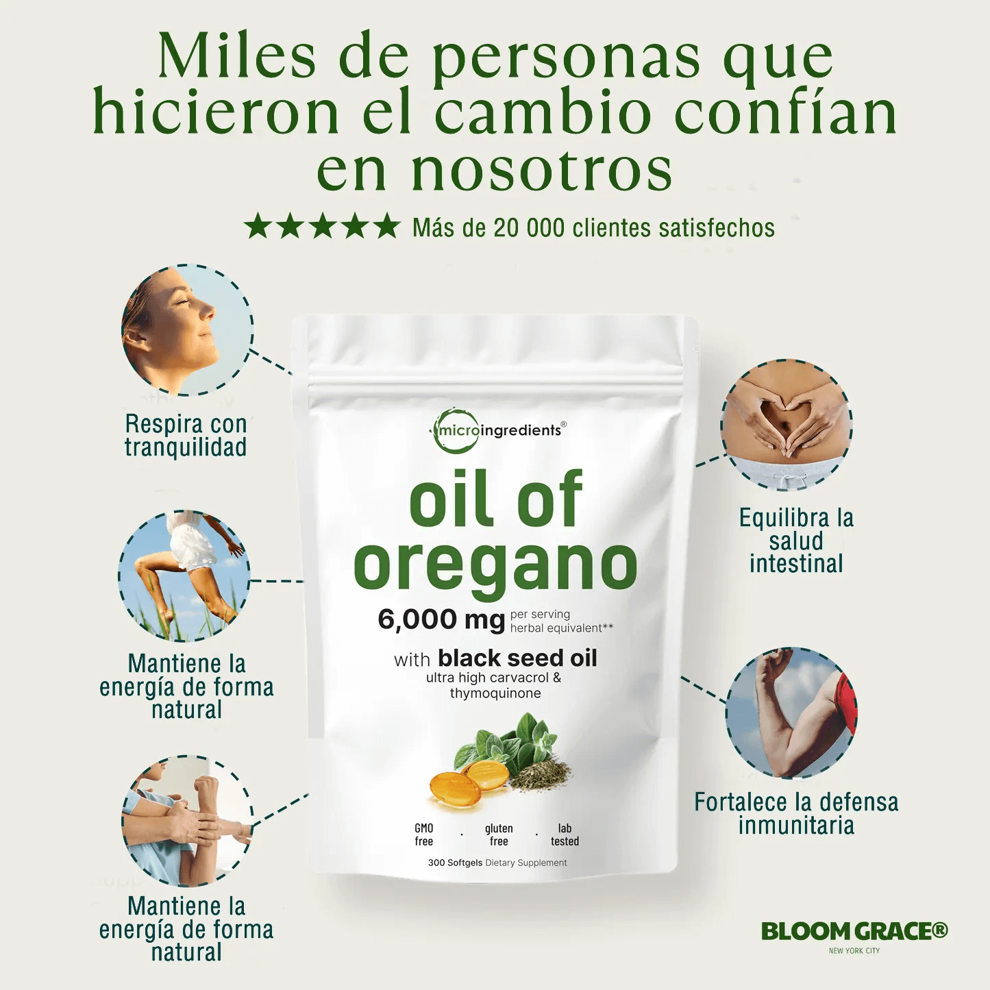 Aceite De Orégano -80 capsulas - Detox Natural Antifungico